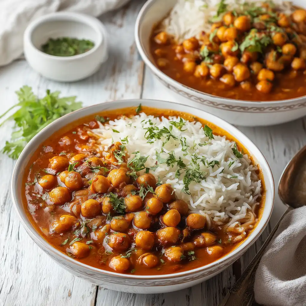 チョーレ・チャワル（ひよこ豆カレーとごはん）
